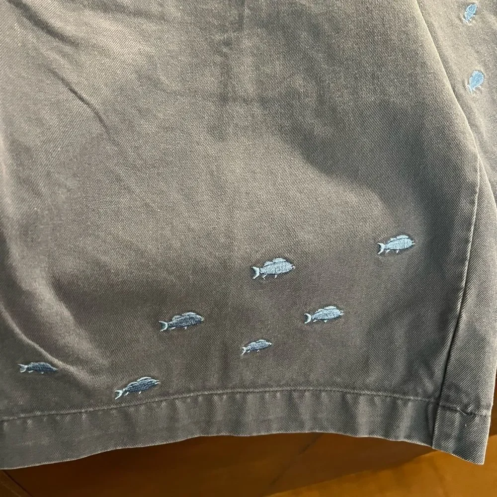 Vineyard Vines boys size 18 navy blue shirts with fish and a boat